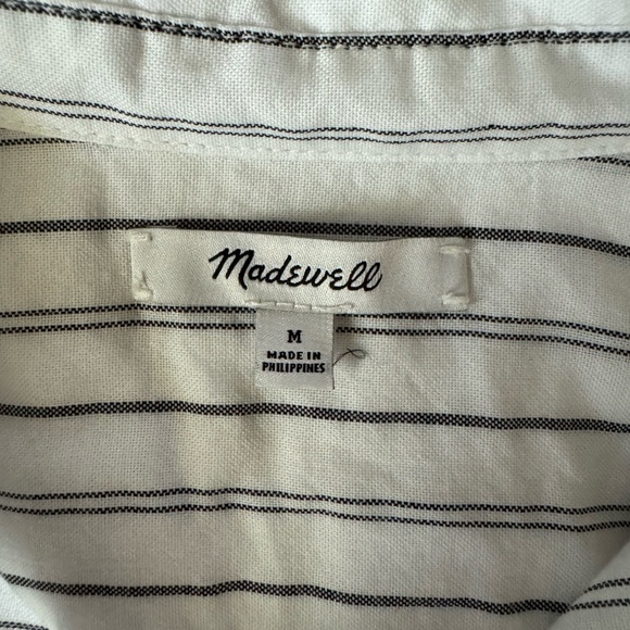 Madewell White Darcy Stripe Front Tie Button Down Top Size Medium - Picture 7 of 9